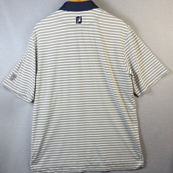 Footjoy Polo Shirt Mens Size L Striped Stretchy Polyester Golf FJ Tennis Beach - Picture 9 of 11